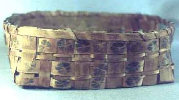 Splint Work Basket with Block Stamp Design