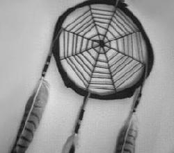 Contemporary dreamcatcher with traditional web