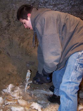 Aluiqsi Gerke removing dirty snow