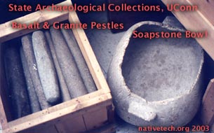 groundstone pestles and large soapstone bowl