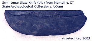 prehistoric slate semi-lunar knife