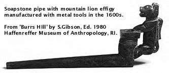 historic soapstone pipe with lion effigy 