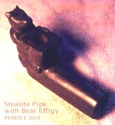 modern soapstone pipe with bear effigy