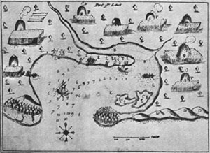 Champlains Map of Port St. Louis (Plymouth Bay)